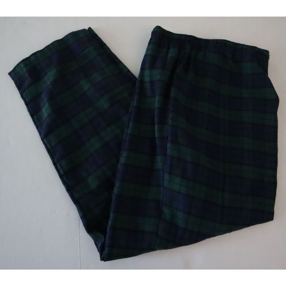 Club Room 100131950 Men's Sz 2XL Navy/Green Plaid 2-Piece Flannel Pajama Set - Picture 7 of 9